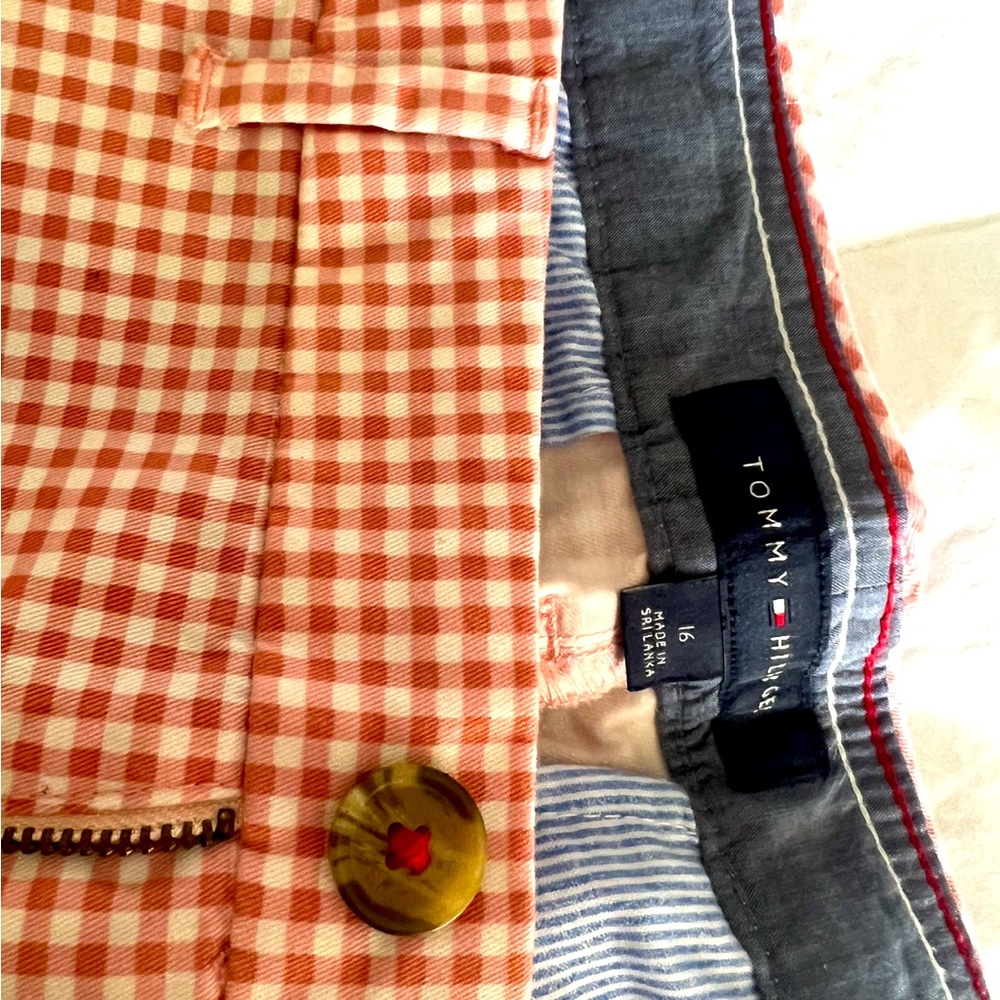 New Tommy Hilfiger pants, size 16 in red/white color.